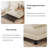 Cream Modern Minimalist Leather Sofa Bed with Cushions-349781262