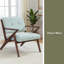 Chaise d'appoint 30 po Mid-Century avec coussins moelleux, accoudoirs inclinés et structure en bois massif robuste