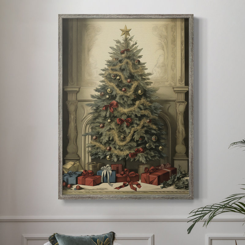 «Christmas Holiday Art», reproduction encadrée en bois massif, H 11 po x l 9 po