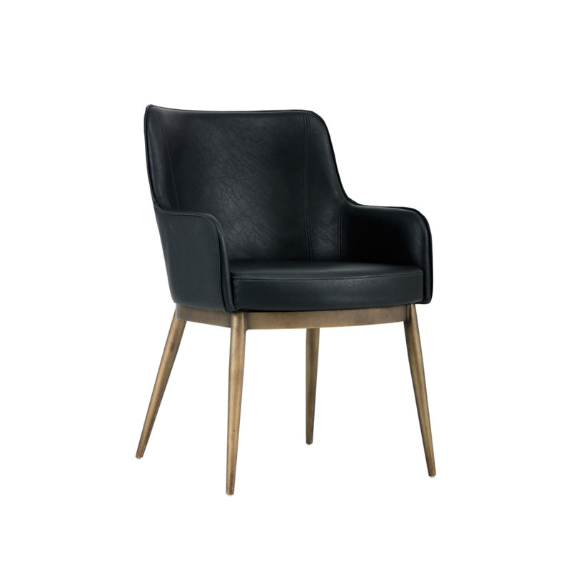 Irongate Upholstered Arm Chair, Black, Rustic Bronze