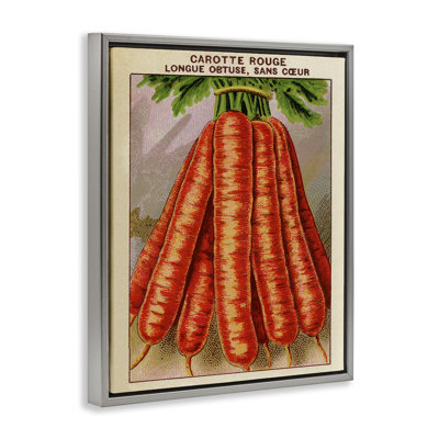 Country Vintage Carrots Floating Frame, design by Lil' Rue