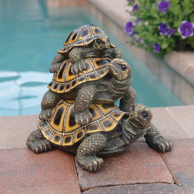 Three's A Crowd Stacked Turtle Statue
