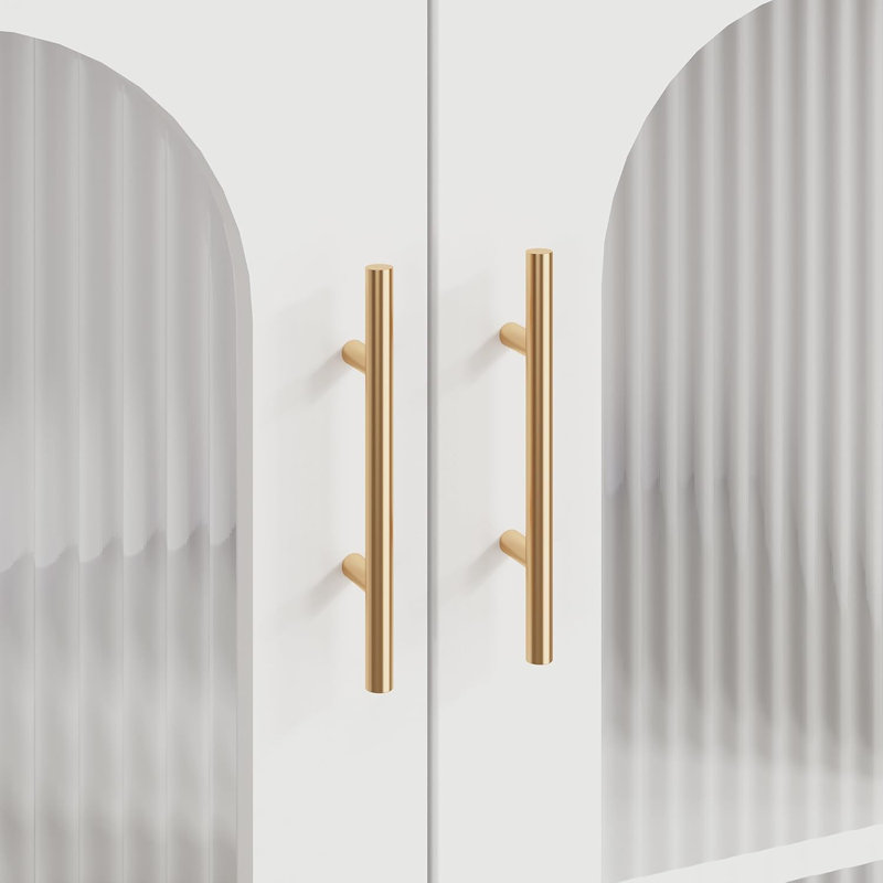 Ensemble de 2 armoires de rangement blanches de 40 po avec porte et tablettes en verre