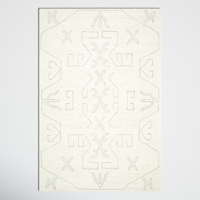 Milada Wool Geometric Indoor Rug, Rectangle 2' x 3'