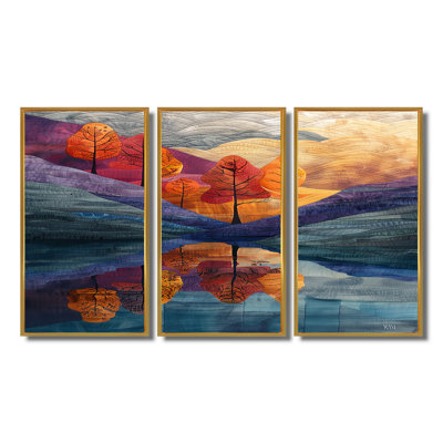 Ensemble de salon Red Wall Trees par The Mountain Lake