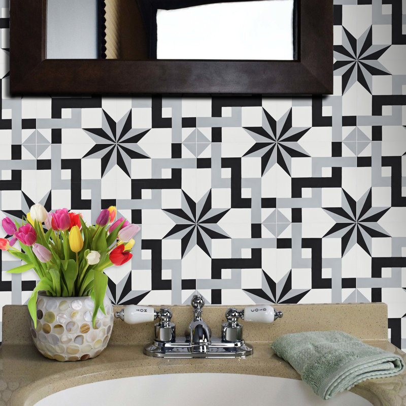 Sahara 8" x 8" Cement Patterned Wall & Floor Tile