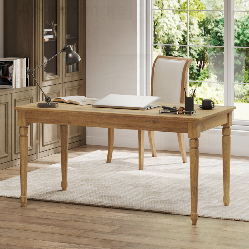 Bureau rustique de style ferme avec tiroir de rangement, table vintage extra longue pour bureau à domicile et étude