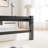 Industrial Style Queen Metal Bed Frame, Wooden Headboard, Lights, Functional Shelf, , No Box Spring 'D Rustic Brown Size, Headboard Storage, Bright Lights-1148508637-1148508636