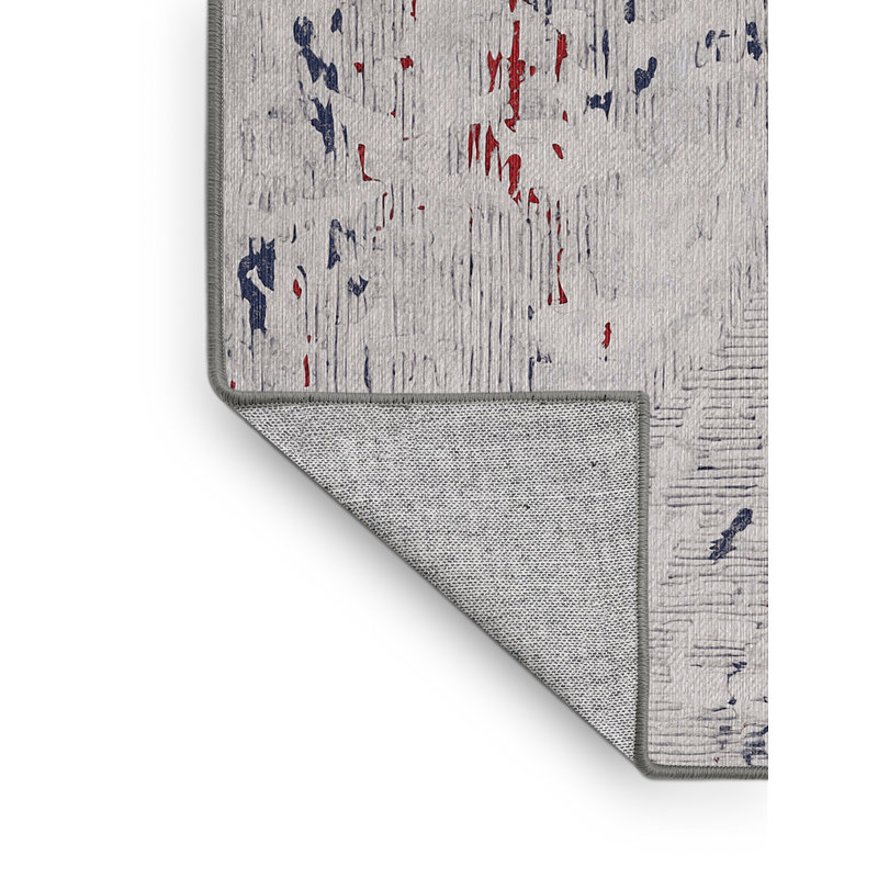 Machine Washable Gray Area Rug, Rectangle 6' x 9'