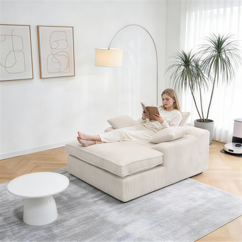 Chaise longue d'intérieur 67 po x P 56 po, Blanc
