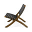 2 sièges d'extérieur pliables en bois, sangles à eau, conception tissée, noir et brun, 2 chaises à installation instantanée, apparence de patio et siège stable