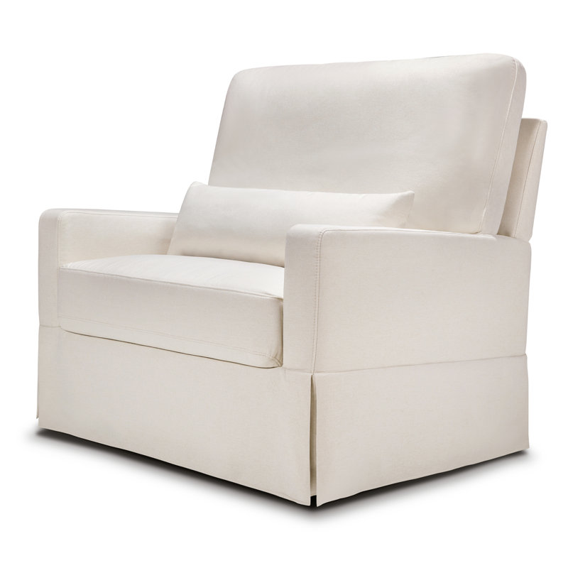 Crawford Performance Cream Eco-Weave Swivel Glider with Pillowback