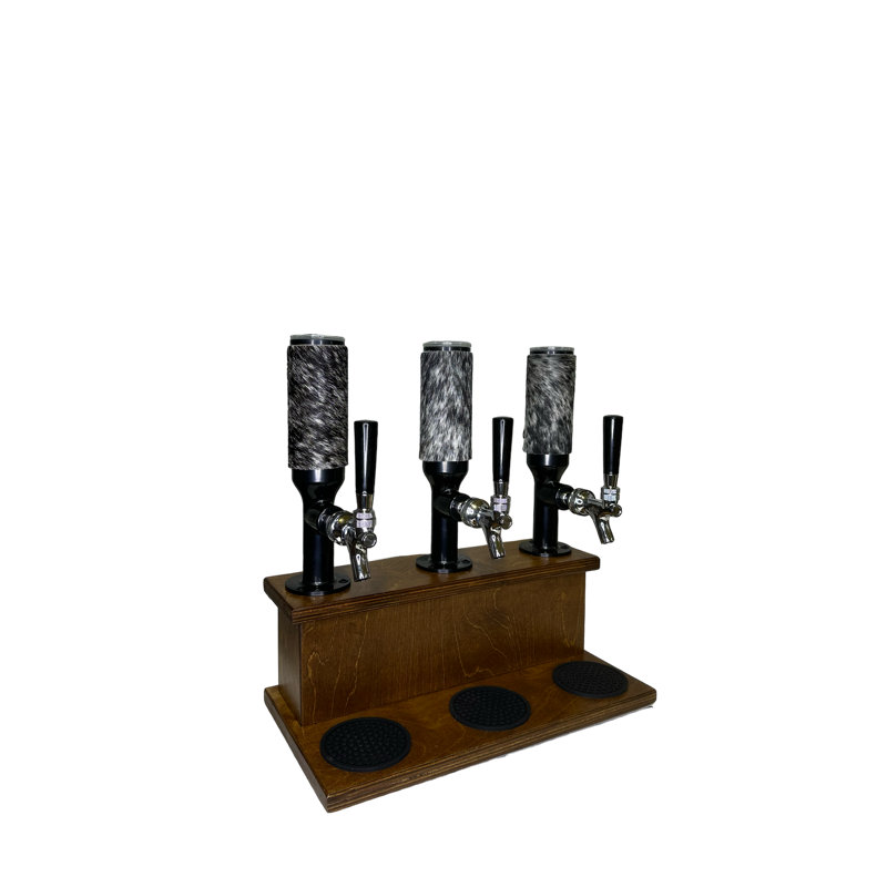 Triple Whiskey Towers Beverage Dispenser, Black/White