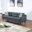 Ensemble de canapé 2 pièces en polyfibre gris moderne - canapé et causeuse, coussins, coussins touffetés, confortable-1502327469