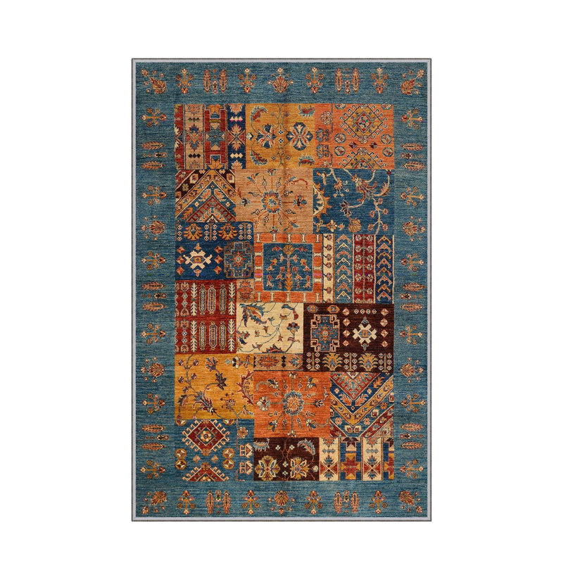 Asmah Flatweave Blue/Brown Rug, Rectangle 180 x 280cm
