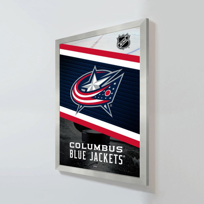 «Columbus Blue Jackets NHL», art mural, H 48 po x l 32 po, Acrylique encadré, Argent