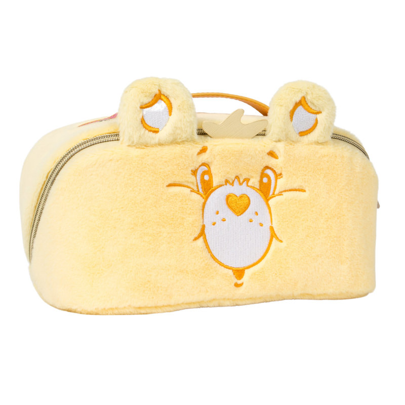 Organisateur de sac de maquillage Care Bears Cheer Bear Déplier, poignée supérieure, sac à cosmétiques, Jaune
