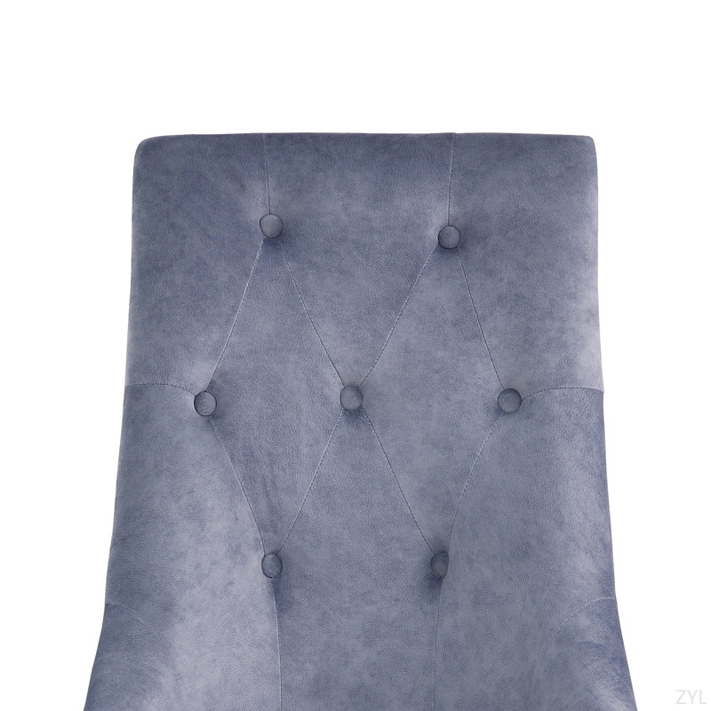 Ensemble de 2 chaises d'appoint en tissu gris et acier inoxydable, Gris