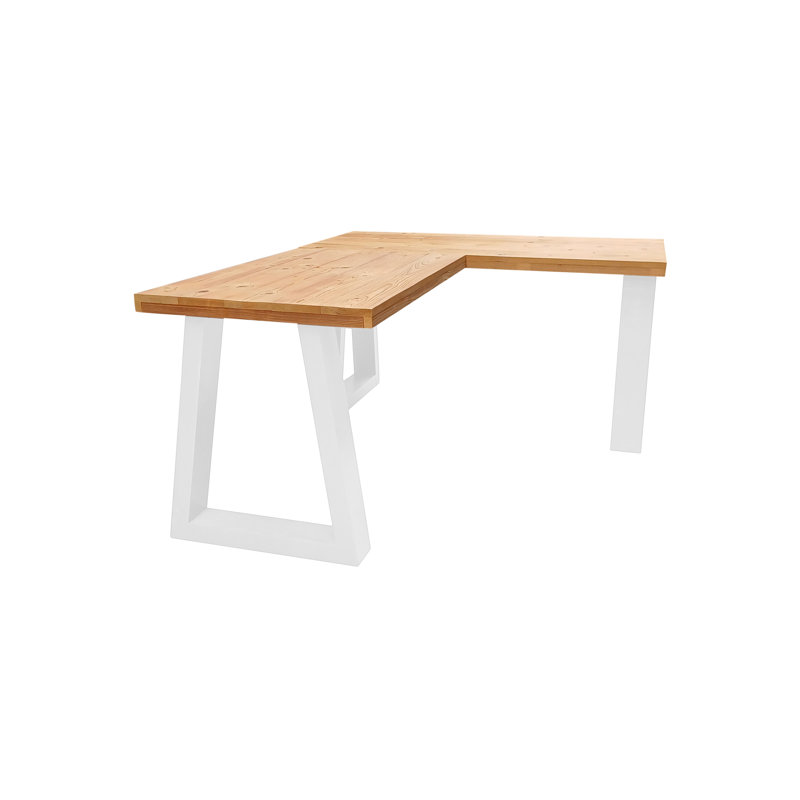 Agirta Commercial Use Rectangle Writing Desk, 75" H x 140" W x 70" D, White, Roastedwood