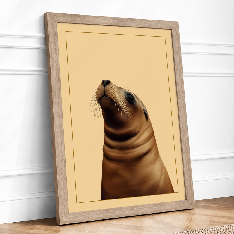 Contemplative Seal Minimalist - Print, A1 - 84.1 x 59.4 cm, Oak