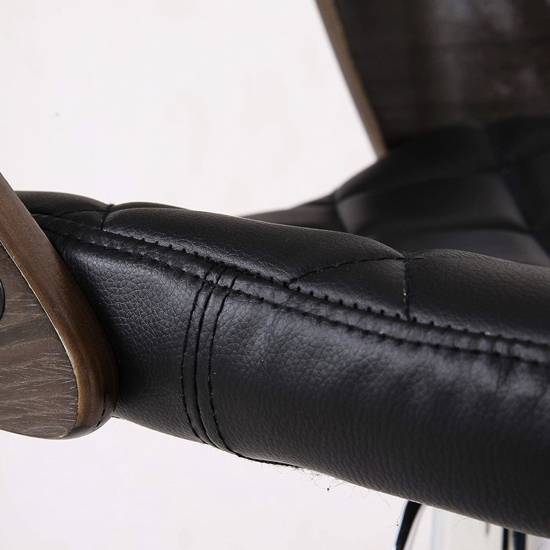 Tabouret réglable en chêne patiné avec siège et dossier en losange pour finition de comptoir de bar pivotant, chêne, salle à manger de style moderne contemporain
