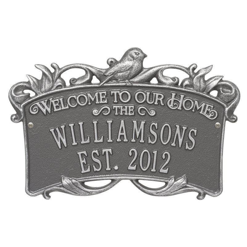 4-Line Wall Address Plaque, Antique Brass, Yes