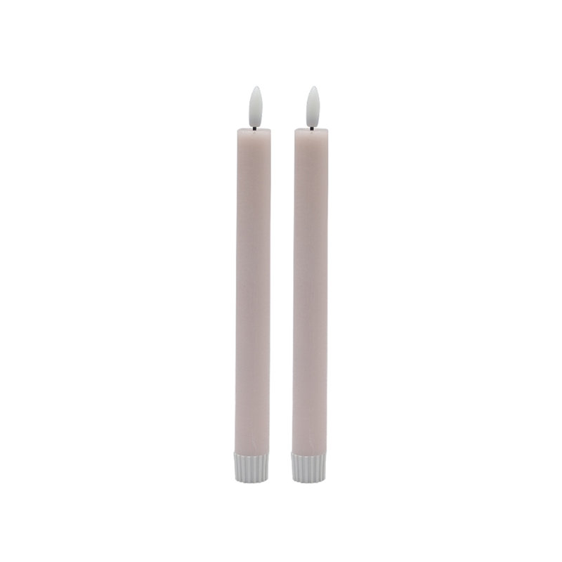 2 bougies coniques sans flamme Med, Rose