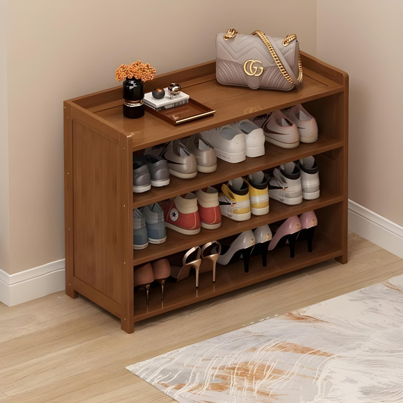 Multi Layer Bamboo Shoe Rack For Household Use. Large Capacity Storage Shoe Cabinet At The Entrance, Simple And Space Saving