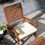 Chaise de patio pour l'extérieur 4 pièces, siège en bois avec coussins, tabouret de coussin à lattes blanc crème, dossier crème