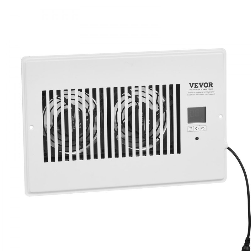 Ventilateur de registre, ventilateur d'appoint silencieux qui s'adapte aux trous de 6 x 10 pouces, avec télécommande et contrôle du thermostat, vitesse réglable pour le chauffage, la ventilation intelligente, blanc