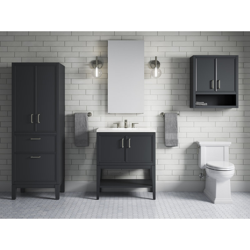 Winnow 70-In X 24-In Linen Tower, Slate Gray