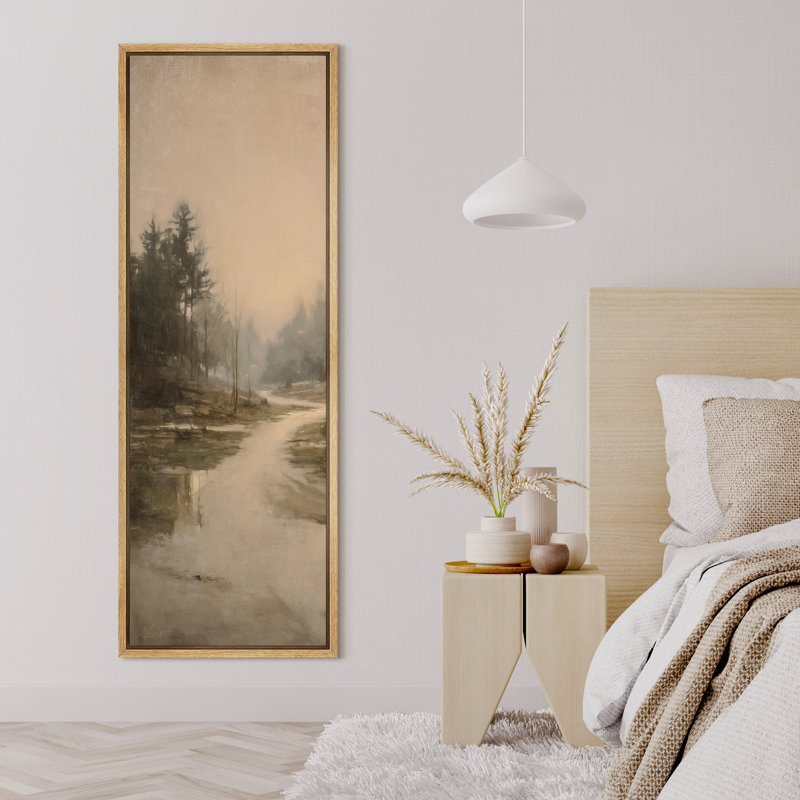Art mural rétro sur toile, impression de paysage naturel pour décoration murale rustique, H 60 po x l 20 po, Naturel