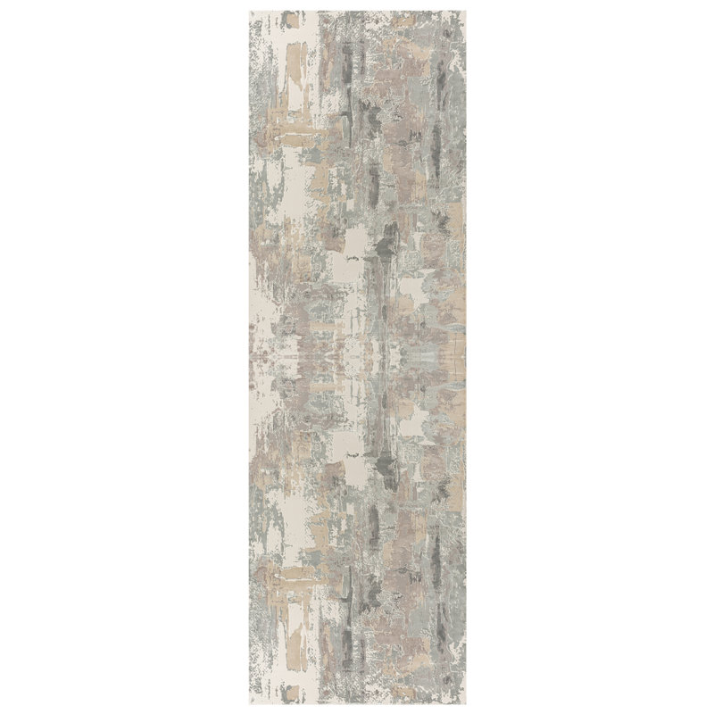 Tapis beige / gris Quinlan Lux, Rectangle 4 pi x 6 pi