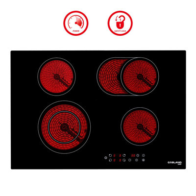 Surface de cuisson électrique 30 po., Surface de cuisson en vitrocéramique encastrée avec 4 éléments
