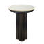Black Aluminium Round Side Table with White Marble Top