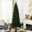 Arbre de Noël artificiel 7,5 pi avec 1075 branches, ouverture automatique, base en acier, ignifuge, assemblage simple et fascinant
