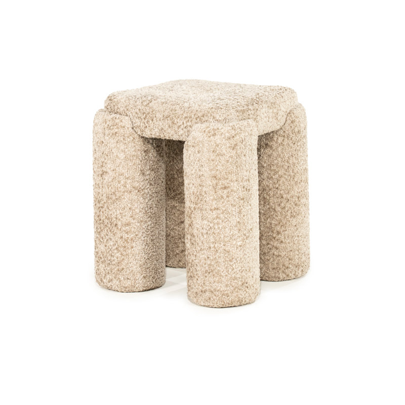 Accent Stool Upholstered Accent Stool, Taupe