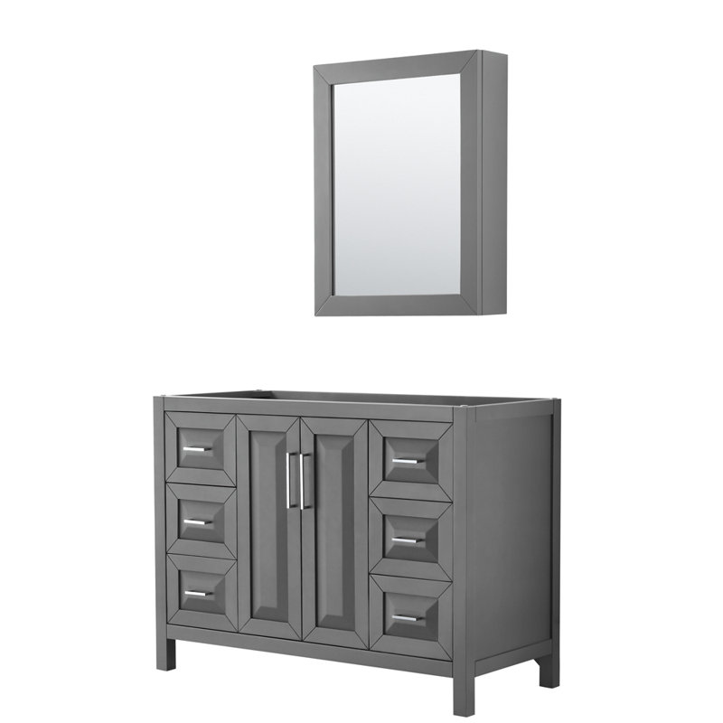 Daria 47'' W Single Bathroom Vanity Base, Dark Gray/Polished Chrome