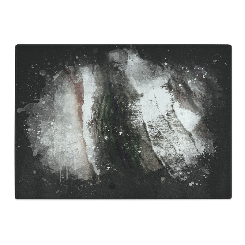 Tempered Glass Aerial View of the Beach Paint Splash Chopping Board, 28.5 cm x 39 cm