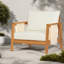 Chaises longues confortables de patio, ensemble moderne de club en bois d'acacia pour la terrasse