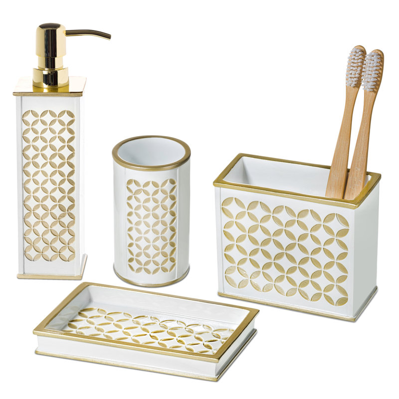 Ensemble d'accessoires de salle de bain Diamond Lattice, 4 pièces
