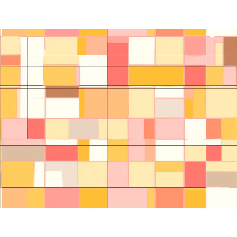 Kryslin Shower Curtain Pattern Bath Mat Bathroom Decor Orange/Pink, H 93 po x l 70 po