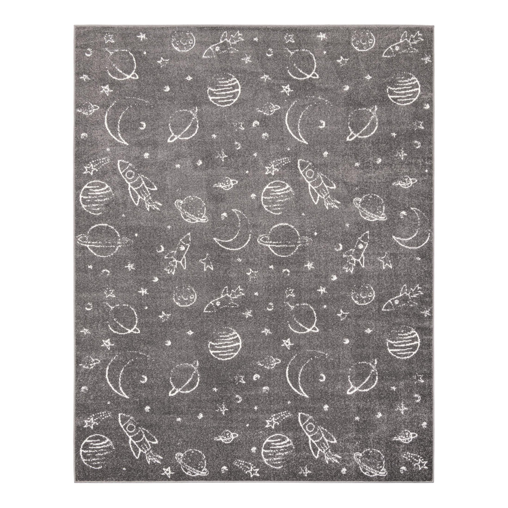 Kids Rug, Gray, Rectangle 7'10" x 10'