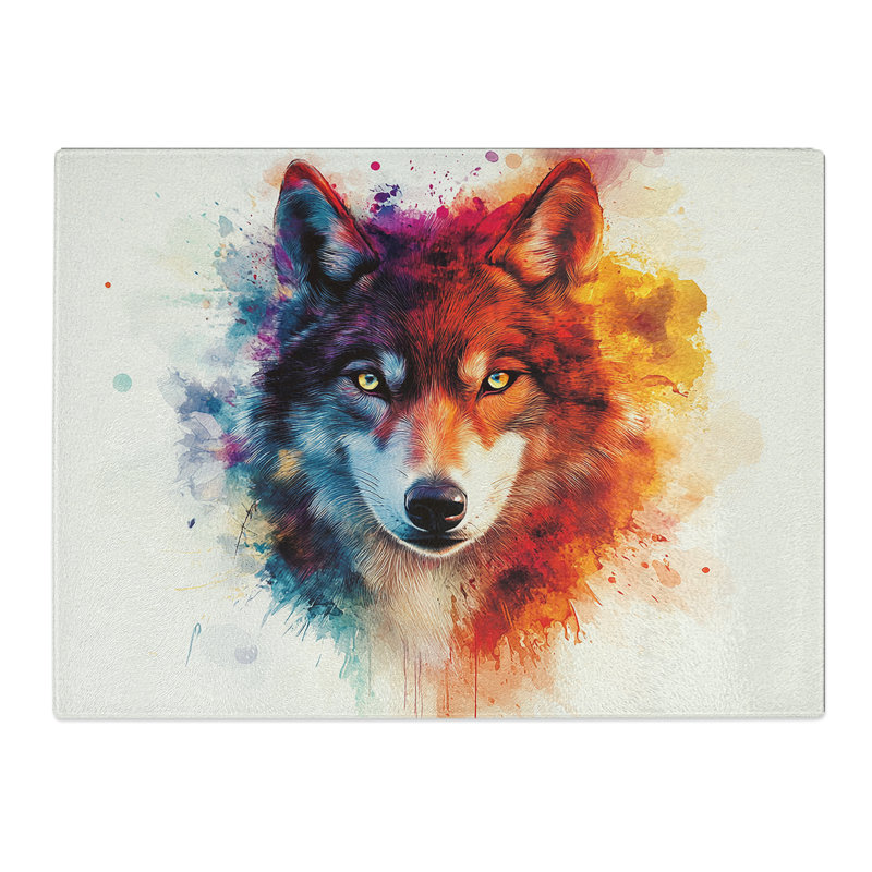 Husky Dog Design  Glass Chopping Board