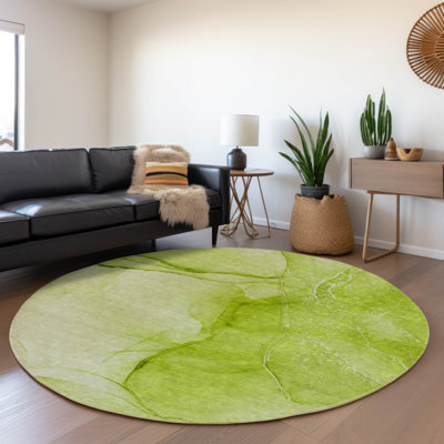 Premium Machine Washable Cerrito AMF507 Green Rug