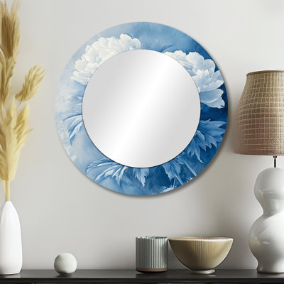 Frost Kissed Pe pivo I - miroir floral pour décoration murale - imprimé sur métal