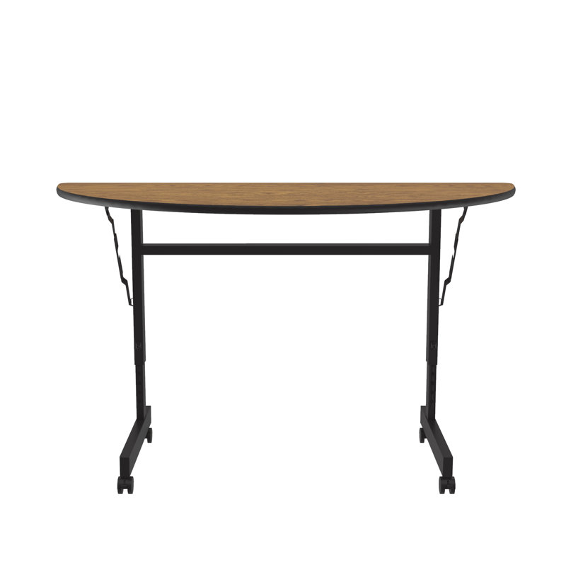 Rectangle 4 Person Height Adjustable Flip Top Training Table with Casters, 31" H x 48" L x 24" W