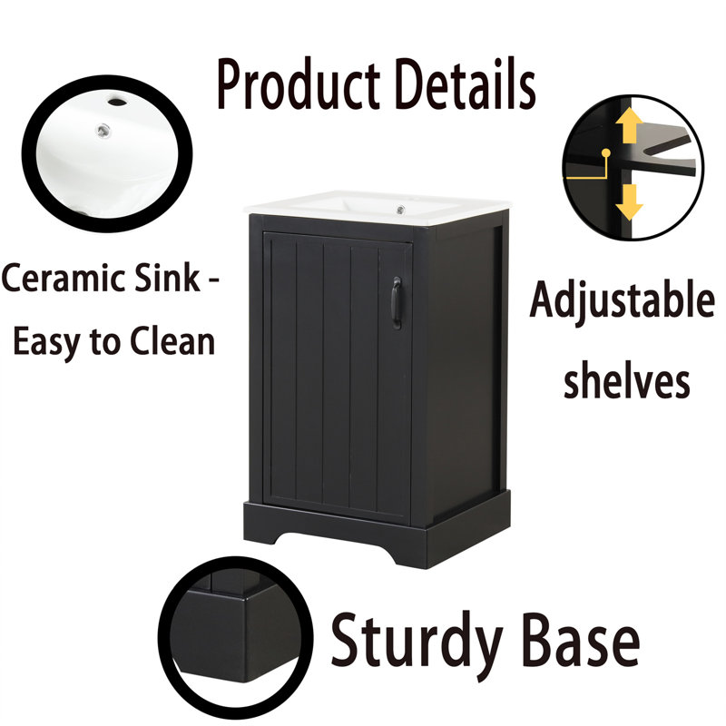 Bathroom Vanity With Sink, Black
