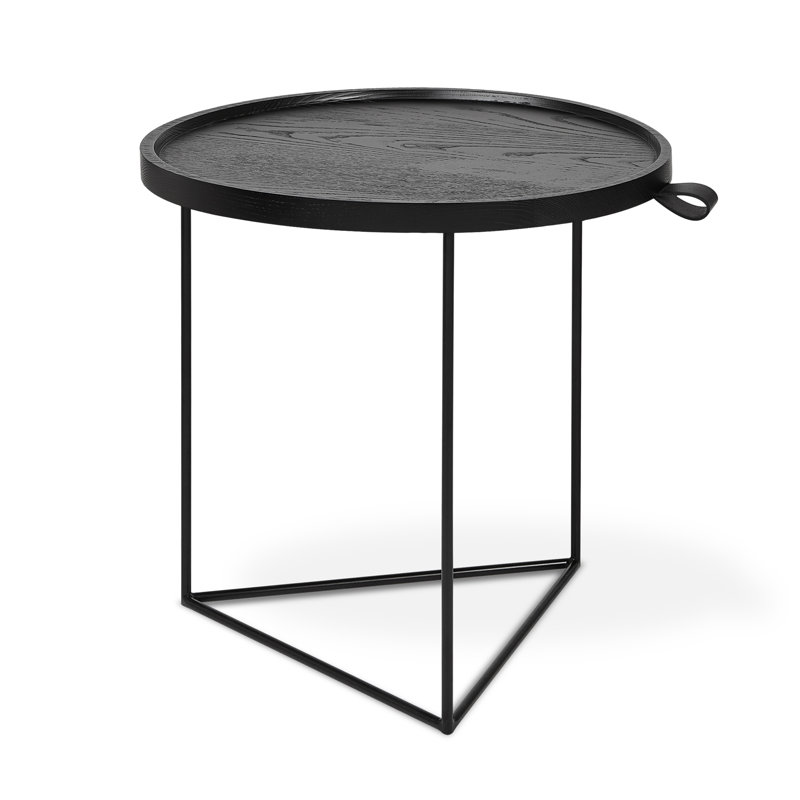 Table de bout ronde Porter, Noir cendré