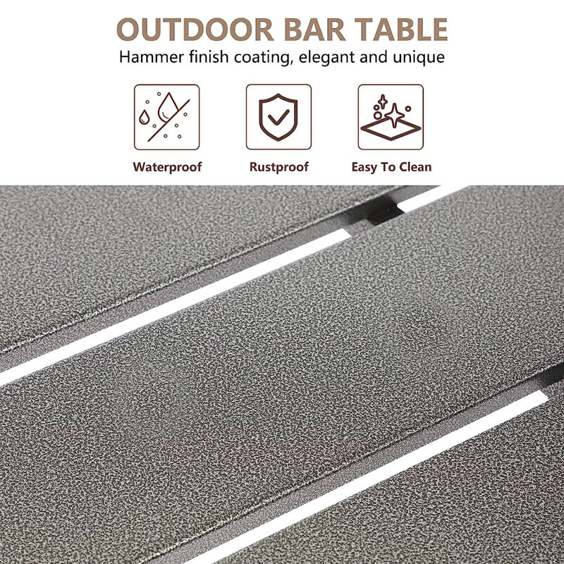 Table de bar d'extérieur, Gris